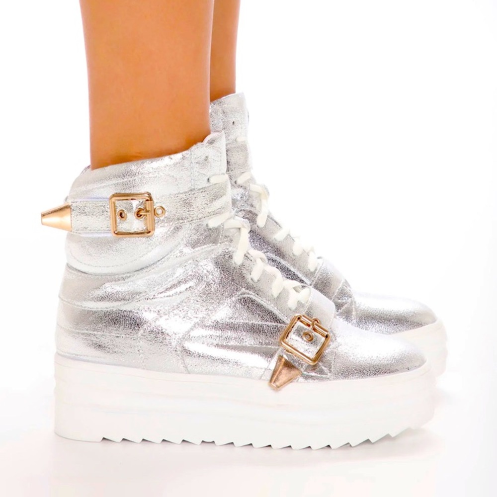 Fashion Nova High Top Lace Up Platform Sneakers
